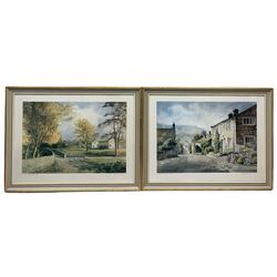After Sam Chadwick (British 1902-1992): 'Buckden'; 'Barden Towers Yorkshire Dales'; 'Linton near Grassington - Wharfedale' and 'Apple-Tree-Wick', set four limited edition colour prints signed in pencil titled and numbered max 31cm x 45cm (4) 