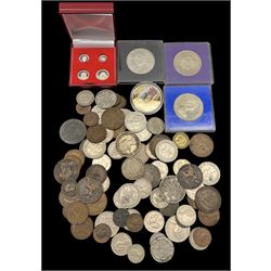 Edward VIII Maundy pattern silver coin set, 1936, cased, silver florin 1913, various crowns and other coins