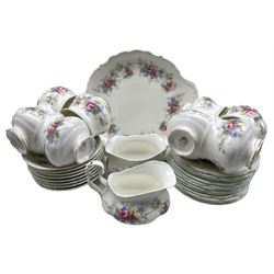 Royal Albert Colleen pattern tea ware comprising eight teacups & saucers, twelve tea plates, milk jug, sugar bowl and sandwich plate