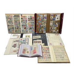Stamps, including used Romania on pieces with postmark / cancel interest, various Great British Queen Elizabeth II issues etc, housed in various folders, in one box