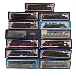 Model railway rolling stock - ten Bachmann coaches, Bachmann loco and two Airfix locos (locos a/f)