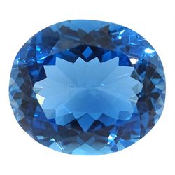 Loose blue topaz stone, approx 36.65 carat