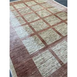 Pakistani Ziegler gabbeh carpet of square sectional design 