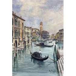 M Argeles (British 19th/20th century): 'On the Grand Canal Venice', watercolour signed and dated 1901, 51cm x 35cm