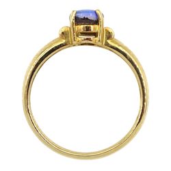 Gold single stone opal ring, stamped 18K