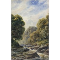 Thomas 'Tom' Dudley (British 1857-1935): 'Ripley Castle' and 'The Strid - Bolton Abbey', pair watercolour sketches signed and titled 24cm x 15cm (2)