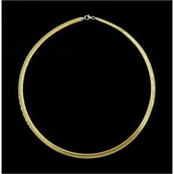 14ct yellow and white gold omega link necklace