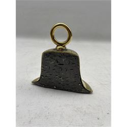19th century half bell brass weighted doorstop H16cm