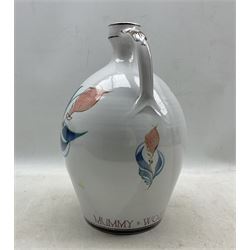 Edgar Campden for Aldermaston Pottery, a pottery cider flagon dated 12th April 1958-1983, with stylized floral decoration H37.5cm 