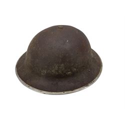 WWII British steel helmet inscribed 1941, complete with liner