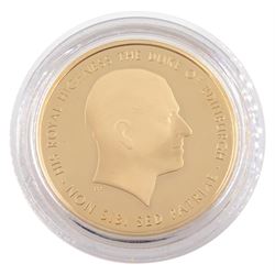 The Royal Mint United Kingdom 2017 gold proof five pound coin 'Prince Philip Celebrating a Life of Service', cased with certificate