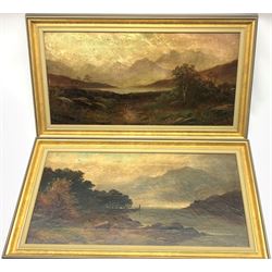 David Maitland Mackenzie (1800-1875): Scottish Highland Loch Landscapes, pair oils on canvas signed 29cm x 59cm (2)