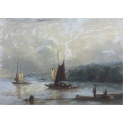 English School (19th century): Shipping off the Coast, oil on canvas unsigned, in ornate gilt frame 32cm x 44cm