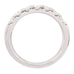 Platinum round brilliant cut diamond half eternity ring, hallmarked, total diamond weight approx 0.55 carat