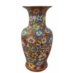 Large ceramic vase with floral decoration 