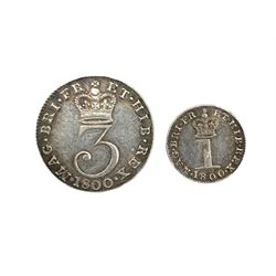 George III 1800 maundy silver threepence and penny (2)