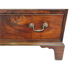 George III mahogany chest, rectangular moulded top over four graduating cock-beaded drawers, on bracket feet, with ivory escutcheons  

This item has been registered for sale under Section 10 of the APHA Ivory Act