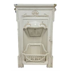 White painted fire insert