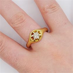 Early 20th century gold single stone old cut diamond ring, stamped 9ct, diamond weight approx 0.50 carat