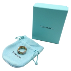 Tiffany & Co Schlumberger 18ct and platinum, rope four row diamond set X ring, stamped 750 PT950
