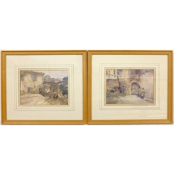 After Sir William Russell Flint (Scottish 1880-1969): Lady Before a Fountain, colour print, and two further prints after the same hand; After Sir Gerald Kelly (British 1879-1972): 'The Yellow Tamein', colour print, and another print, max 59cm x 46cm (5)