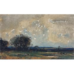 Kershaw Schofield (British 1872-1941): Flatland Landscape, watercolour signed, dated 1929 on the mount 14cm x 22cm