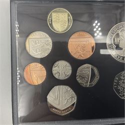 The Royal Mint United Kingdom 2009 proof coin set including Kew Gardens fifty pence, cased with certificate