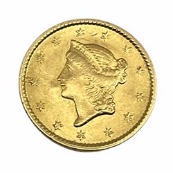 United States of America 1853 gold one dollar coin