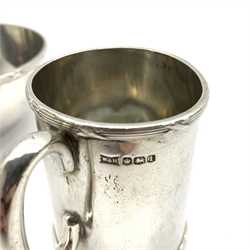  Silver christening cup and bowl, the cup inscribed 'Catherine' by Walker & Hall, Sheffield 1928, approx 9oz  