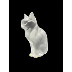 Lalique frosted glass model of a seated Cat 'Chat Assis', engraved Lalique France to base, H21cm 