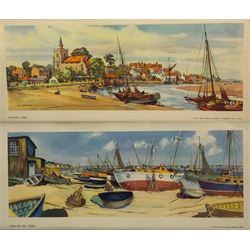 Two framed carriage prints from the LNER post-war series, 1945-57 comprising Beverley Minster, Yorkshire after Sidney Causer and Hull. Entrance to Victoria Dock after E. T. Holding, 22.5cm x 48.5cm (2)