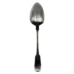 George IV Irish silver fiddle pattern draining spoon L30cm Dublin 1821 Maker Charles Marsh 