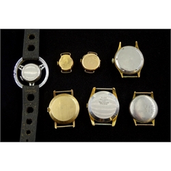 Avia 9ct gold gentleman's wristwatch, London 1972, Avia ladies 18ct gold wristwatch Swiss hallmark, 9ct gold Rolco wristwatch, Old England Honda steering wheel wristwatch and three other wristwatches (7)