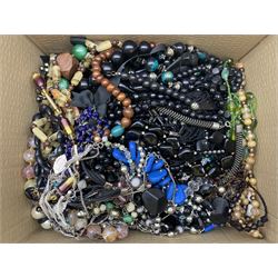 Large quantity of costume jewellery beaded necklaces