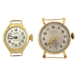 Selado 18ct gold ladies manual wind wristwatch and one other Corvette 9ct gold wristwatch