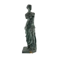 After the Antique-patinated plaster figure of the Venus De Milo H55cm
