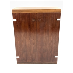 Helge Sibast for Sibast Mobler - Danish Rosewood bar/cocktail cabinet, with two doors enclosing fixed shelves and slide, W85cm, H114cm, D40cm - CITES license applied for 
