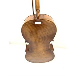 Czechoslovakian cello and bow, length of back 76cm