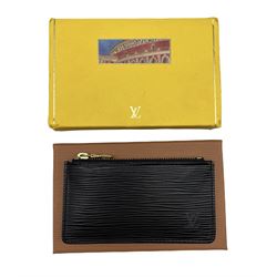 Louis Vuitton black Epi leather key and coin purse, complete with original box 