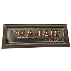 'The Rajah Cigar' vintage framed advertising mirror 25cm x 68cm