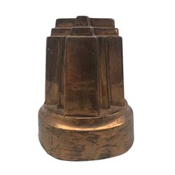 Alexandra Cross copper jelly mould, circa 1863, of stepped cross outline on a circular base, stamped 'Registered April 29 1863' H17cm