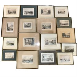Large collection of 19th and 20th century engravings, some with hand-colouring (17)