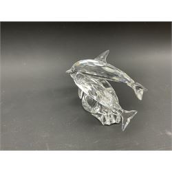 CSC Swarovski Crystal fabulous beasts series Dragon and Unicorn together with 'Care For Me' Whale pair and Dolphins, three with certificates (4) max H12cm
