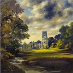 Jeremy Taylor (British 1957-): 'Fountains Abbey', oil on canvas signed, titled and dated 2018 verso 41cm x 41cm