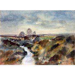 F Grayson (British 20th century): 'Partridge Hill Goathland', watercolour signed, inscribed and dated 1979 verso 27cm x 36cm