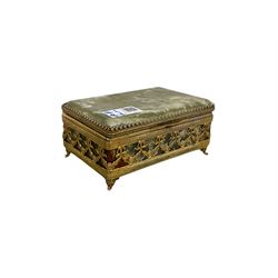 Figural gilt metal and onyx coffee table (L114cm, D50cm, H45cm), together with a similar lamp table (43cm x 43cm, H45cm), and a small onyx box (W15.5cm)