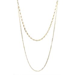 9ct gold cable link necklace and a 9ct gold Figaro link necklace, both stamped 375, approx 5.4gm