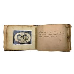 Autograph album / memory book with autographs, photographs, verse and drawings circa 1917 with later additions in the 1940s and 1950s