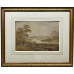 Anthony Vandyke Copley Fielding (British 1787-1855): View Across a Meander, watercolour signed 20cm x 30cm; * Webster (British 19th Century): Sketch of Figures at Lakeside, watercolour and pencil unsigned, inscribed verso 25cm x 36cm (2)