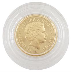 Queen Elizabeth II 2000 gold proof half sovereign coin, cased with certificate